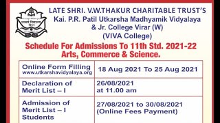 Viva College Admission Schedule 2021 22 Youtube<script async src=