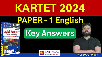 KARTET 2024 Key Answers Paper - 1 | English Language | By SANJEEVA RAYKAR #KTET2024