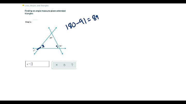 Finding an angle measure given extended triangles calculator