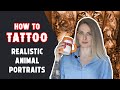 How to tattoo realistic animal portraits with angelique grimm  tattoo tutorial