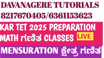 TET 2025 PREPARATION PU SYLLABUS MATH CLASSES - MENSURATION
