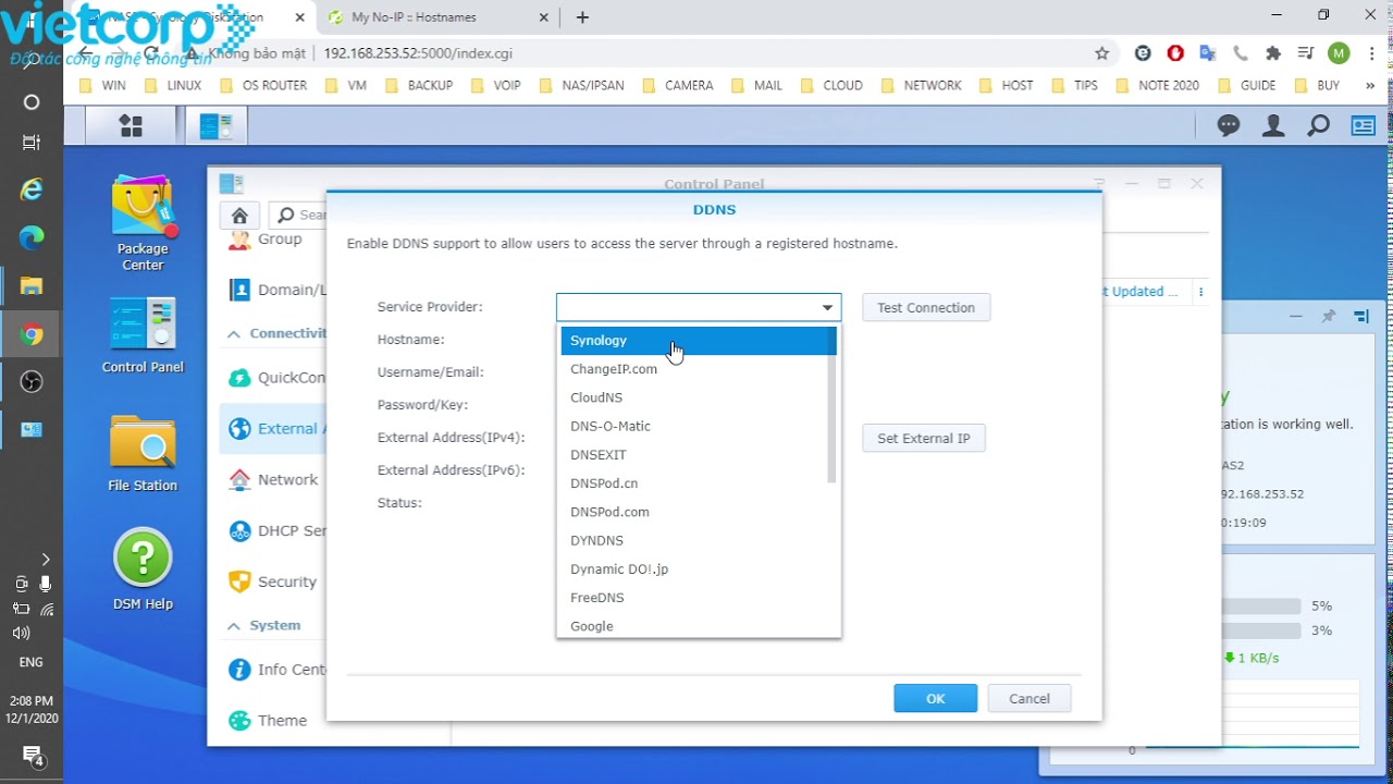 Hướng dẫn cấu hình Dynamic DNS trên Nas Synology - YouTube
