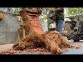 Unexpectedly, This Guy Made A Chair From An Old Tree Stump With A Strange Shape