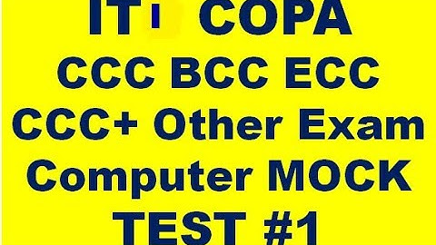 ITI COPA CCC BCC CCC PLUS ECC O LEVEL OTHER COMPETITIVE  EXAM MOCK TEST #1