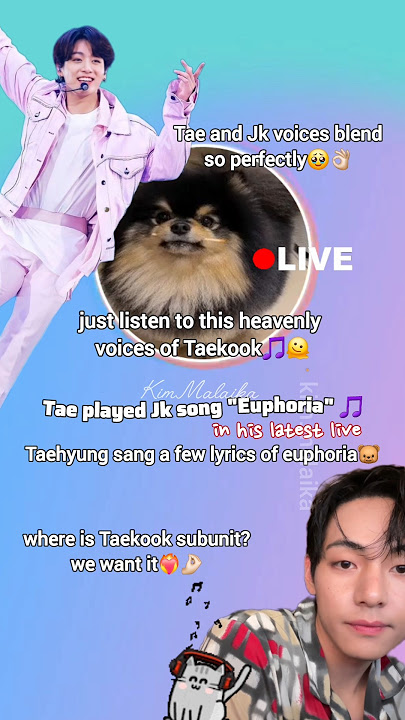 Taehyung sang Jk's song 'Euphoria' in his latest live #taehyung #taekook #bts #shorts #trending
