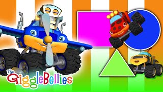 Learn Shapes with Monster Trucks Racing! | Ep 02 | GiggleBellies