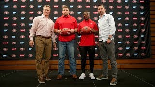 49ers introduce rb jerick mckinnon and c weston richburg