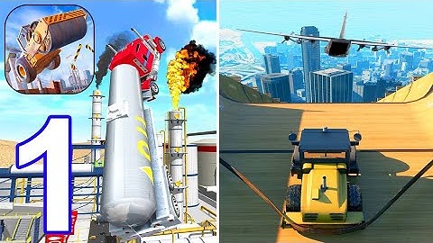 Construction Ramp Jumping , Gameplay Walkthrough Part 1 Levels 1 , 3 (Android, iOS)