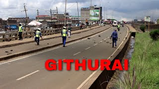 Hundreds of Githurai 45 residents block a section of Thika Road demanding  urgent help after floods