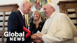 Biden meets Pope, tells him he's the 'most significant warrior of peace' he's ever met