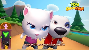 Talking Tom Gold Run Android Gameplay - Talking Hank vs Talking Angela / Games For Kids