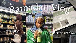 RAMADAN VLOG | what I eat in a day as a busy college student, productive fasting days, study tips