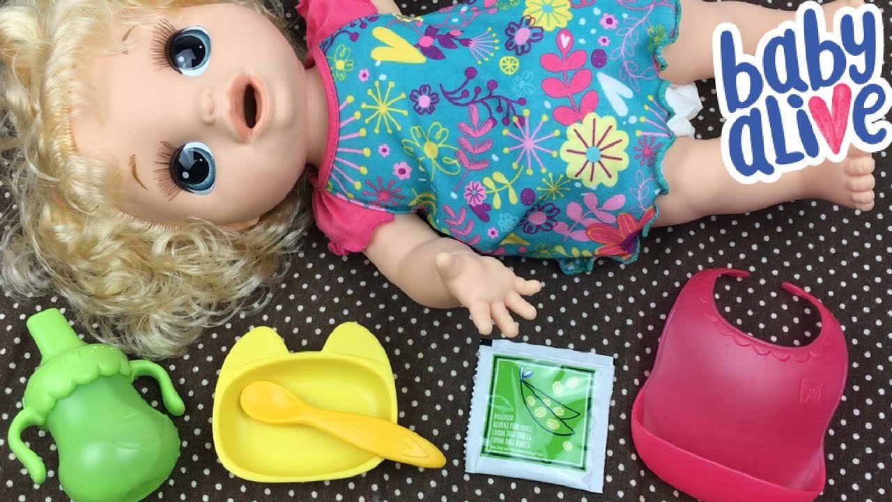 Baby alive feeding and changing video with peas doll food Feeding Baby Alive Happy Hungry Baby Peas Doll Food Youtube