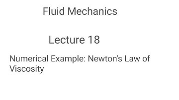 Numerical Example: Newton’s Law of Viscosity || Lecture 18|| Urdu