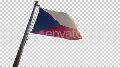 Czech Republic Flag on a Flagpole with Alpha-Channel | Motion Graphics - Envato elements