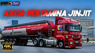 Mercedes Benz Axor Pertamina Jinjit Karena Muatan Bensin Ringan Truckers Of Europe 3