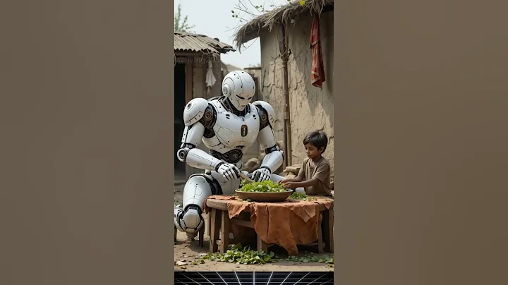 AI Humanoid Robot cooking for hungry kid #living2050 #humanoidrobot #robotcooking