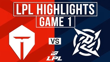 TES vs NIP Highlights Game 1 | LPL 2025 Split 1 Playoffs | Top Esports vs Ninjas in Pyjamas