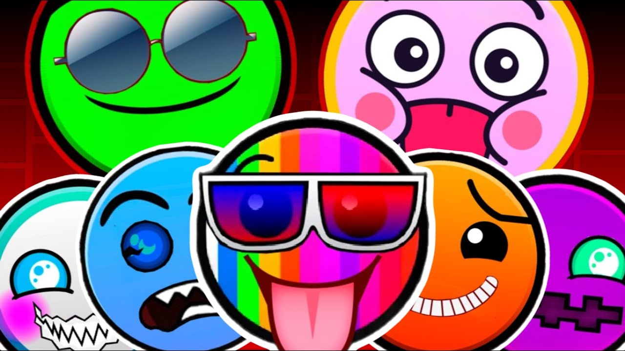 NEW CUSTOM Geometry Dash Difficulty Faces But Everyone Is REVERSE PART ...
