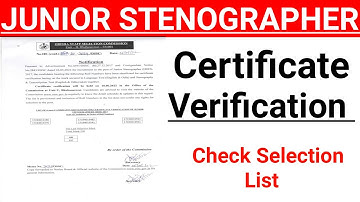 JUNIOR STENOGRAPHER !! OSSC !! OSSC CERTIFICATE VERIFICATION