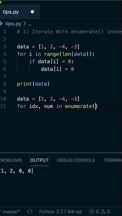 Python TIP: Iterate with enumerate instead or range(len(x)) - YouTube
