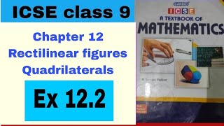 Evergreen candid ICSE Mathematics class 9 chapter 12 Rectilinear figures -Quadrilaterals Ex 12.2
