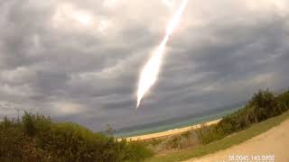 A close encounter of meteor strike in Australian beach - it's not a rocket