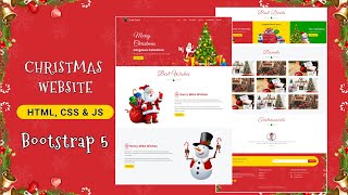 Responsive Christmas Website Using Bootstrap 5 | Christmas Website | Bootstrap 5 Project
