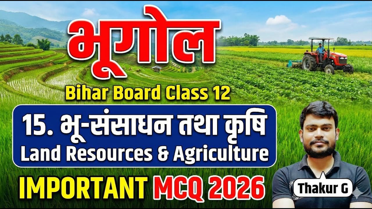 Imp. MCQ भू-संसाधन तथा कृषि Land Resources & Agriculture 