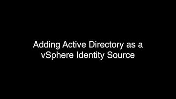 Adding Active Directory as a vSphere Identity Source