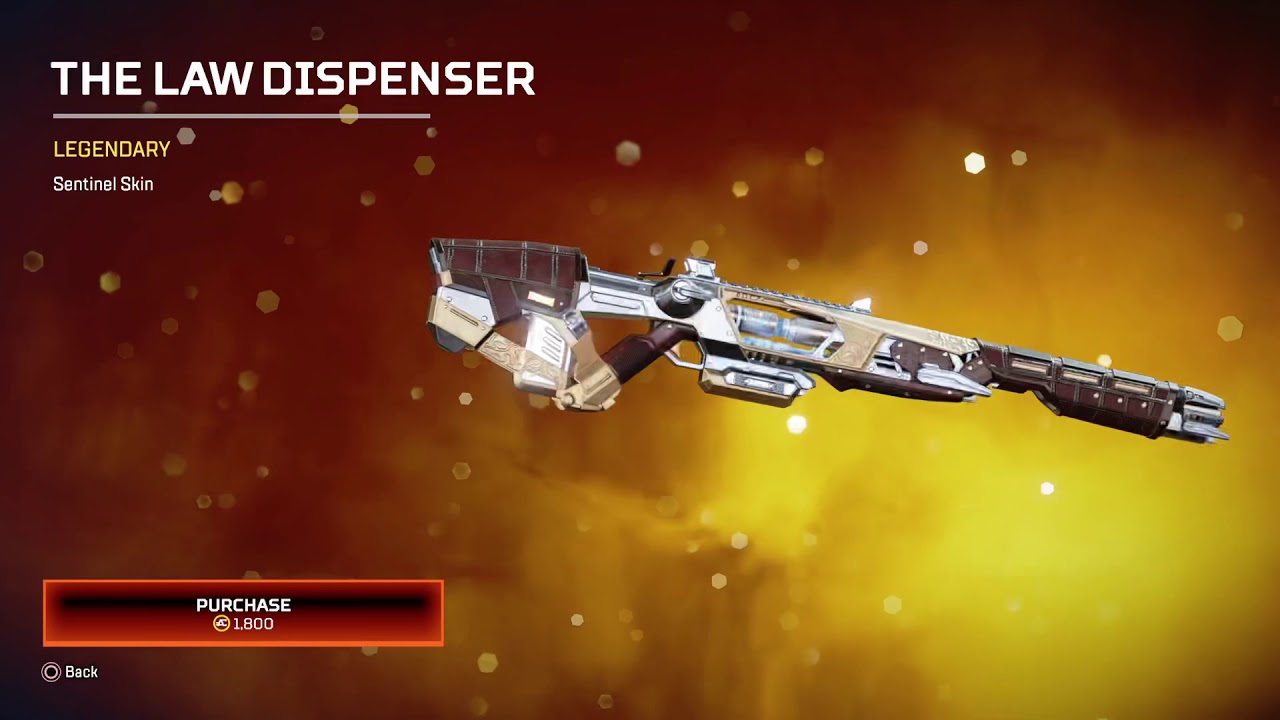Apex Legends Item Shop The Law Dispenser Sentinel Legendary Skin Youtube Apex Legends Item Shop The Law Dispenser Sentinel Legendary Skin Youtube