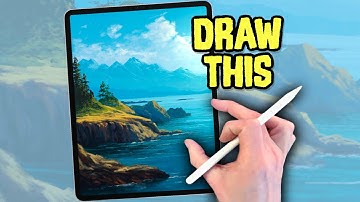 PROCREATE Bergkust Landschap Tekentutorial