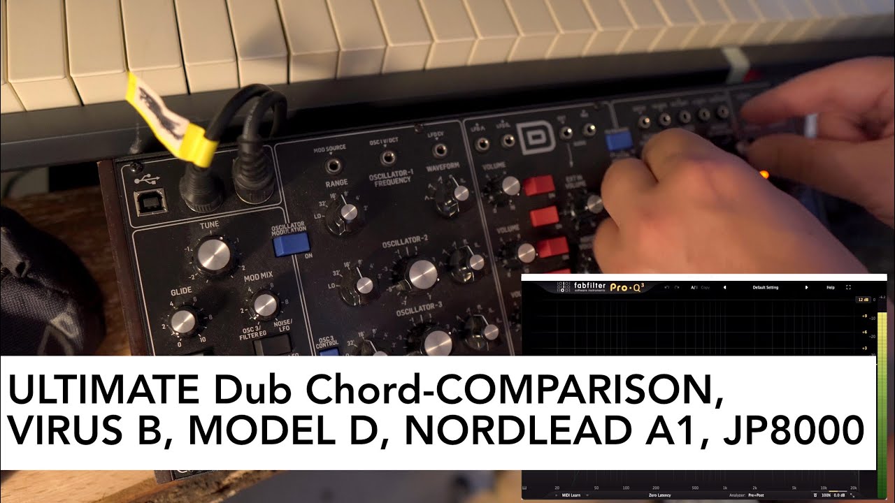 Ultimate Dub Chords-Comparison no.1: Access Virus B, (Moog) Behringer Model D, Nordlead A1, JP8000