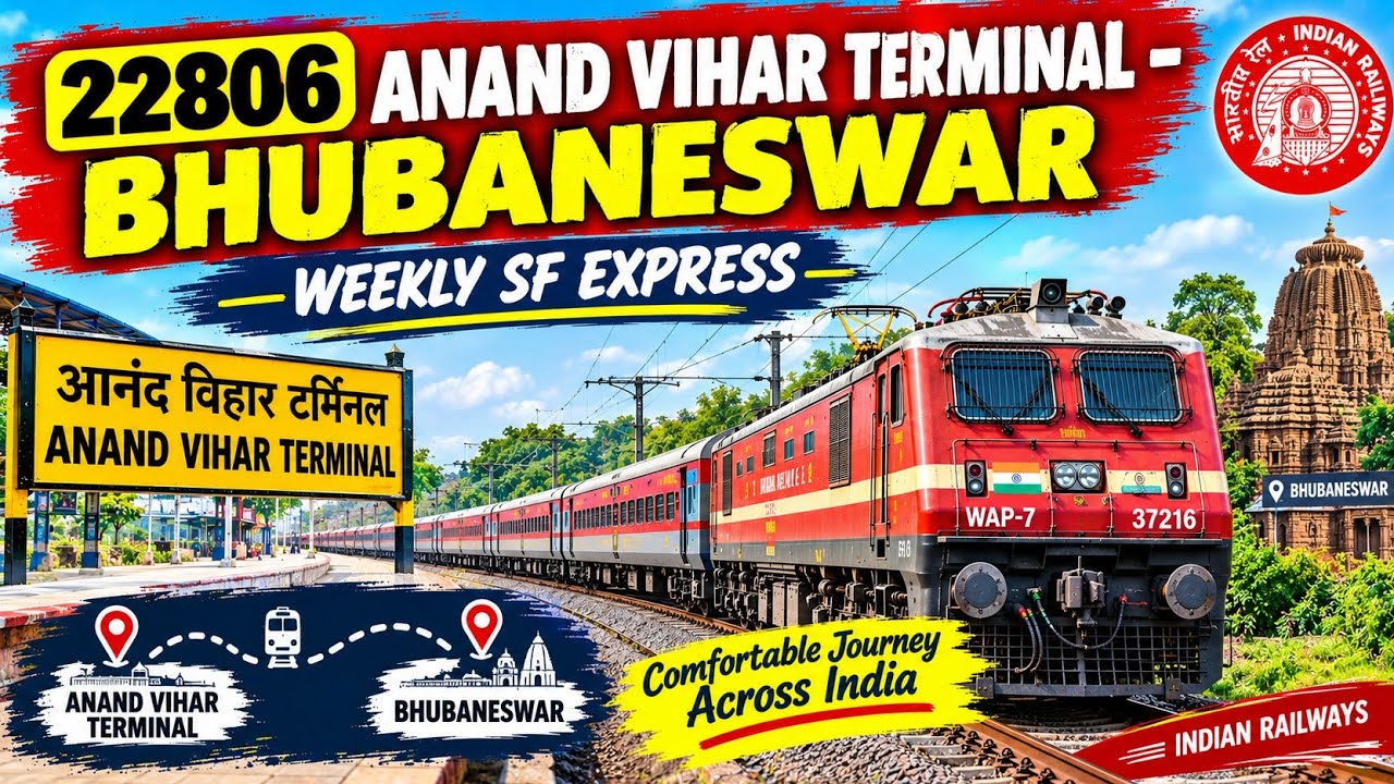22806 Anand Vihar Terminal- Bhubaneswar Weekly SF Express Arrived at ...