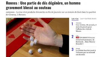 Rennes : Une partie de dés dégénère, un homme gravement blessé au couteau thumbnail