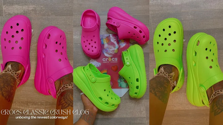 CROCS CLASSIC CRUSH CLOG UNBOXING REVIEW & TRY ON HAUL | NEW LIMEADE & JUICE COLORWAYS | DETAILED!