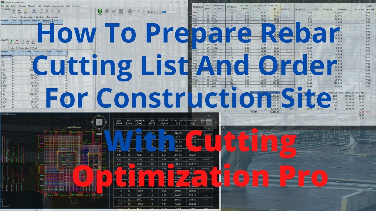 Rebar Cutting List And Rrder For Construction Site with Cutting