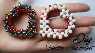 DIY ♥ Heart | How To Make Beaded Heart | Beads Craft Ideas | DIY Valentine&#39;s day project