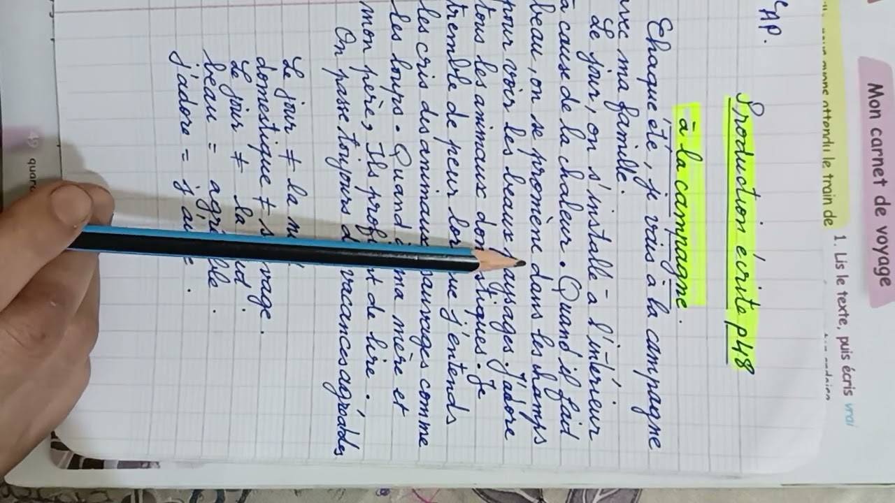 5eAP:production écrite p48.  à la campagne