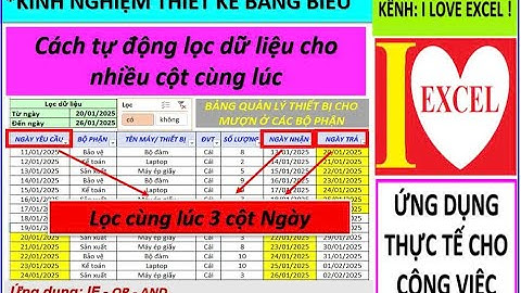 TỰ ĐỘNG LỌC DỮ LIỆU NHIỀU CỘT CÙNG LÚC (3 CỘT NGÀY) - IF_OR_AND - ILOVEEXCEL