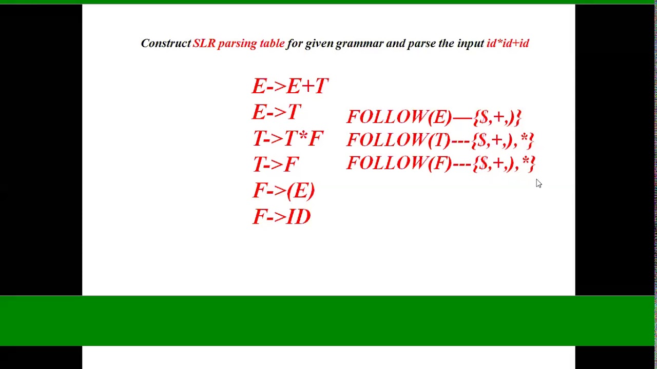 SLR PARSER PART-1 - YouTube