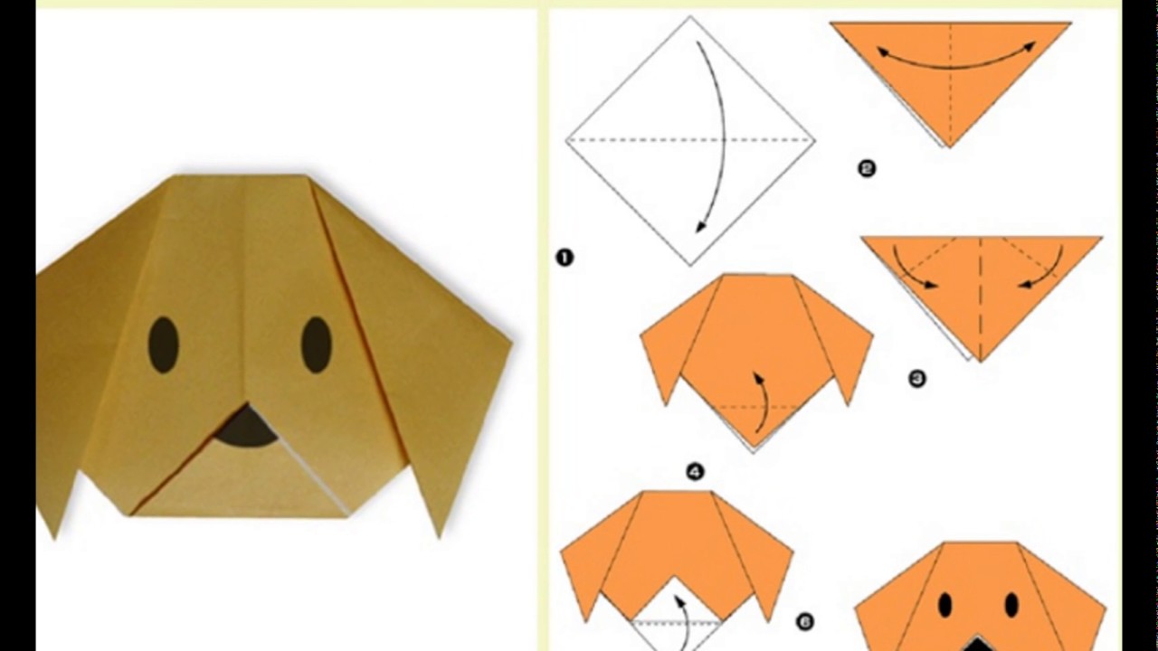Поделки поэтапно 1 класс. Оригами собачка. Оригами для малышей. Поделки из бумаги легкие. Оригами собака из бумаги для детей.