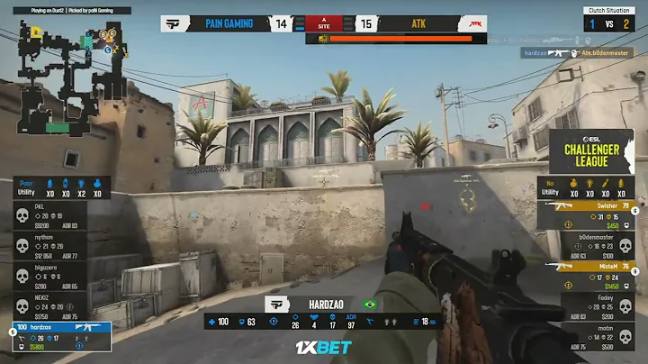 hardzao - 1vs3 clutch (CT - bomb planted after 1 clutch kill) to send the map into Overtime| (CS:GO)