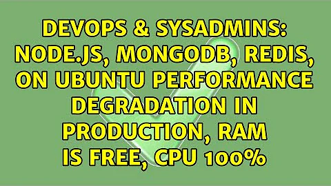 node.js, mongodb, redis, on ubuntu performance degradation in production, RAM is free, CPU 100%