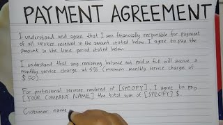 Payment Agreement Template | How To Write Agreement for Two Parties| Writing Practices