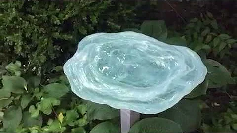 Glass Platter Upcycled into Bird Bath by Tim Kime