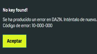 DAZN Error Code 10-000-000 Soluciones