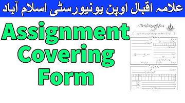 New Assignment Covering Form for All students Allama Iqbal Open University | AIOU INFO