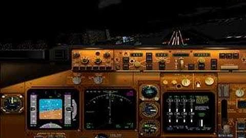 Night IGS 13 approach landing Hong Kong Kai Tak