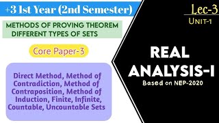 Real Analysis-1 | Lec 3 | Different types of Sets | +3 1st Year (2nd Sem) | Core Paper-3